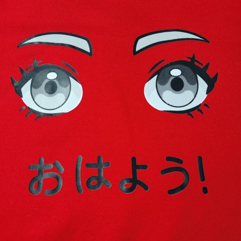 SHEIN Red Eyes Sweatshirt Japanese Lettering size XL